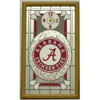 Alabama Crimson Tide Framed Glass Wall Clock Sports