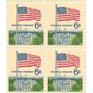 Flag and White House Set of 4 X 6 Cent Us Postage Stamps