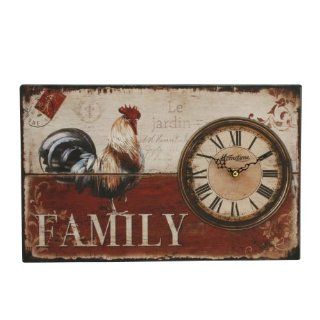 Hometime Wall Clock Rectangle Antique Dial Family 24 x