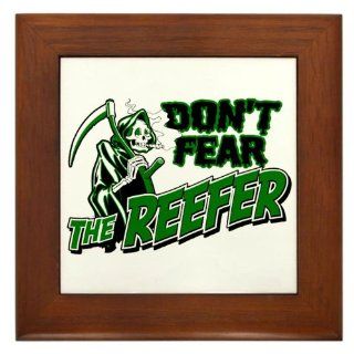 Framed Tile Marijuana Dont Fear The Reefer Grim Reaper