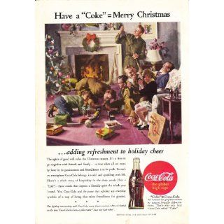 1944 Ad Soldier Coke w/ Family Christmas Morning Original