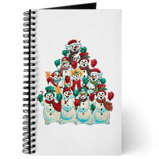Journal (Diary) with Christmas Holiday Stacked Snowmen on