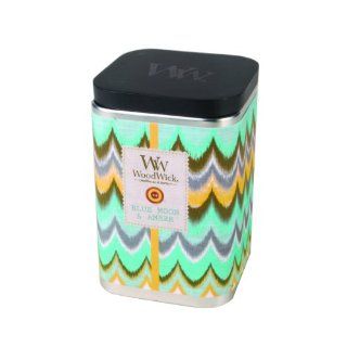WoodWick Blue Moon and Amber IKAT Candle