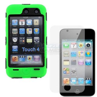For iPod Touch 4 4G 4th Gen Protector Deluxe Green Hard Silicone Skin