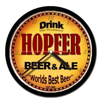 HOPFER beer and ale cerveza wall clock 