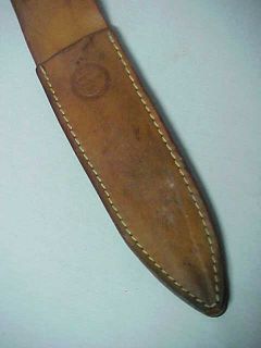  OLSEN KNIFE Leather Sheath Howard City Mich OK BRAND Antique Vintage