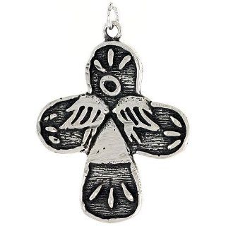 925 Sterling Silver Crucifix w/ Angel Design Pendant (w