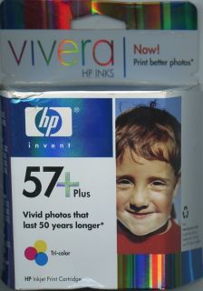 HP 57 Vivera Genuine Tri Color Ink Cartridge New Factory SEALED in Box