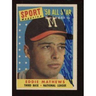 1958 Topps Baseball #480 Ed Mathews All Star Autographed