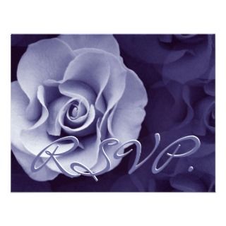 CORNFLOWER BLUE Rose RSVP Wedding Response Card Invites