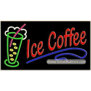 Ice Coffee Neon Sign (20H x 37L x 3D) Grocery