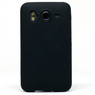 Black Soft Skin Case Gel Rubber Cover HTC Inspire 4G