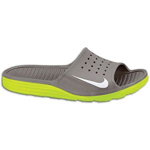 Nike Solarsoft Slide   Mens   Casual   Shoes   Light Charcoal/Volt