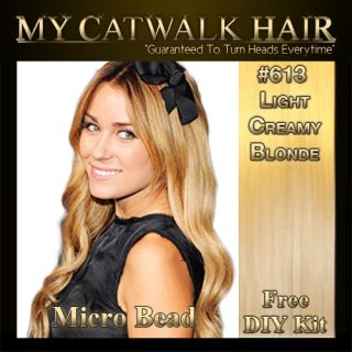 20 Remy Human Hair Extensions 150pc MICRO BEAD I TIP DIY KIT #613