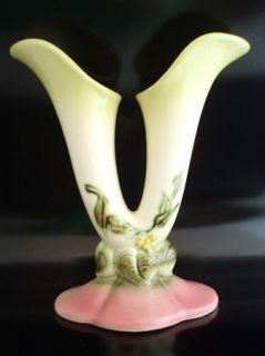 Hull Pottery Woodland Double Bud Vase W15 8 1 2 Gloss