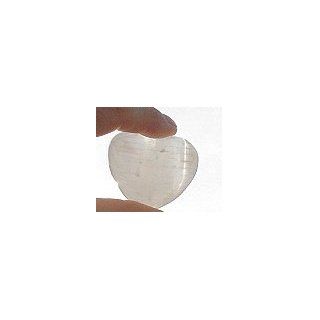 45mm Selenite Gemstone Pocket Puff Heart Healing Gazing