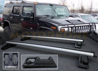 03 10 Hummer H2 SUV Top Roof Rack Cross Bar Silver OE Style Stainless