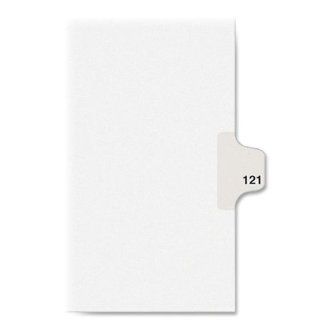 Avery Dennison 01121 Numeric Divider, 121 in., Side Tab