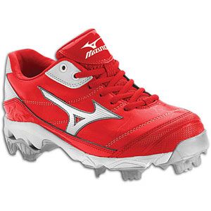 Mizuno 9 Spike Finch 5 Low   Womens   Softball   Shoes   Red/White