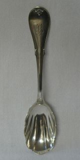 Farrington & Hunnewell American COIN Silver Sugar Shell Spoon Olive