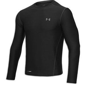 Under Armour Heatgear Fitted Base L/S Crew   Mens   Black/Charcoal