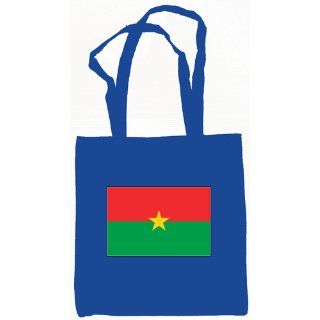 Burkina Faso Flag Canvas Tote Bag Royal Blue 6 Oz Grocery