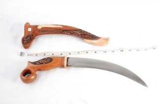 Ethnic Handmade Hunting Knife Kuku Cuit Handle with Engraving Wood