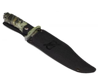  CAMO TACTICAL COMBAT BOWIE HUNTING KNIFE Survival Military Fixed Blade