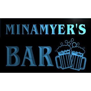 w134607 b MINAMYER Name Home Bar Pub Beer Mugs Cheers Neon