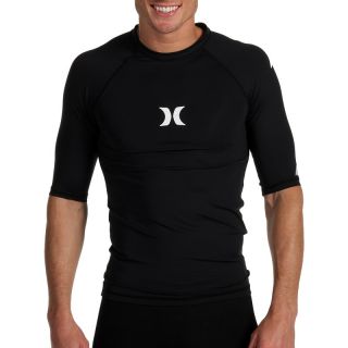 New Hurley One and Only Short Sleeve s s Stretch Rashguard Black