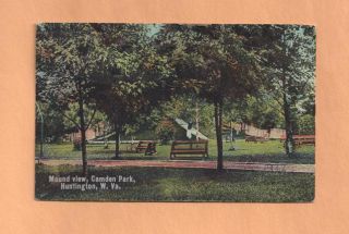  1912 PC of Indian Mound at Camden Park Amusement Huntington WV