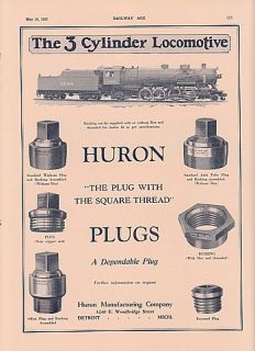 1925 Huron Mfg Ad Wabash Railroad 2604 2 8 2 Type