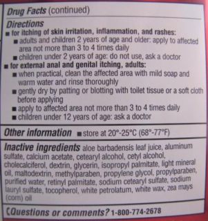 Kirkland 1 Hydrocortisone Anti Itch Cream Generic 2oz Rash Relief with