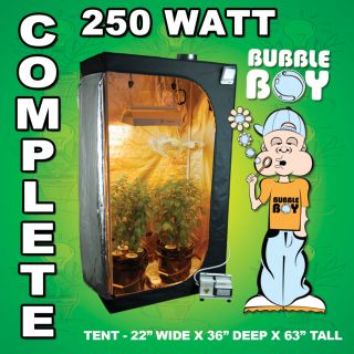 Complete 250 Watt Hydroponic Grow Tent Kit System 8 Plants Light Fan
