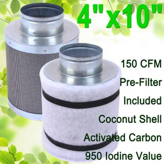 150CFM Hydroponic Air Carbon Filter Odor Control Scrubber for Inline