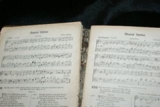 Hymn Book Tunes Christian Bible Anglican Oxford Leather Old Books