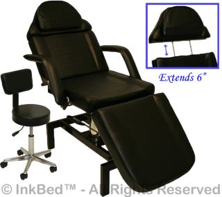 Inkbed Tattoo Black Hydraulic Massage Table Bed Chair Ink Bed Salon