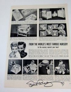 Love Lucy Orig 1950s Ad Desilu Nursery Furniture Baby Lucille