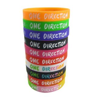 New 10pcs I Love One Direction Colorful Silicon Bracelets Rubber 1D