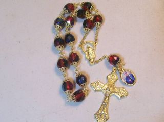 10mm Fire Ice Red Chaplet of St Maximilian Kolbe