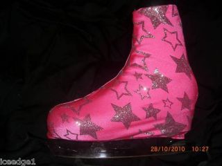 Ice Edge Pink Silver Ice Roller Skating Boot Covers