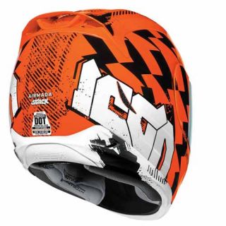 Icon Airmada Stack Motorcycle Helmet Hi Vis Orange Size Small