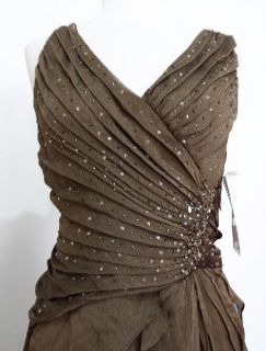Ignite Evenings Gold Tiered Ruched Ball Gown Dress Sz 10 M Medium $179