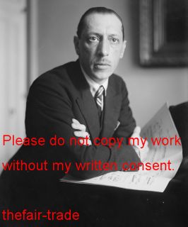 Original Signed Painting Igor Stravinsky Russian Composer Pianist