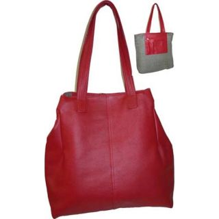 Ili Reversible Tote 6809 Red Leather New