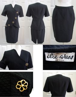 Vintage Ilie Wacs Blazer Jacket Skirt Suit Top Dress