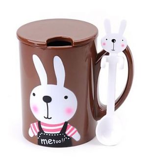 USD $ 13.99   Bunny Pattern Water Mug with Spoon,