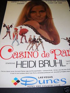 Heidi Bruhl Paris to Dunes in Las Vegas 1971 Promo Ad
