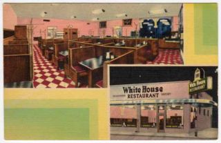 Linen Postcard White House Restaurant in Savannah GA