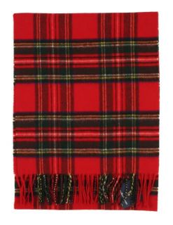 Mens Ralph Lauren Polo Red Plaid Cashmere Scarf New